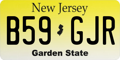 NJ license plate B59GJR