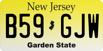 NJ license plate B59GJW