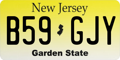 NJ license plate B59GJY