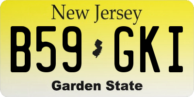 NJ license plate B59GKI