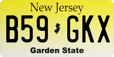 NJ license plate B59GKX
