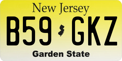 NJ license plate B59GKZ