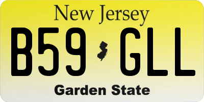 NJ license plate B59GLL