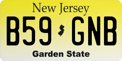 NJ license plate B59GNB