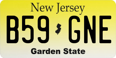 NJ license plate B59GNE
