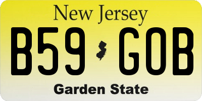 NJ license plate B59GOB