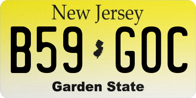 NJ license plate B59GOC