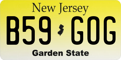 NJ license plate B59GOG