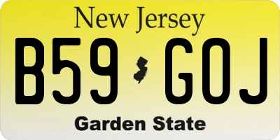 NJ license plate B59GOJ