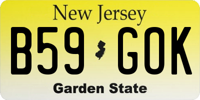 NJ license plate B59GOK