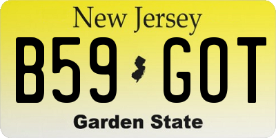 NJ license plate B59GOT