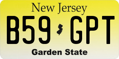 NJ license plate B59GPT