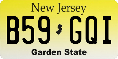 NJ license plate B59GQI