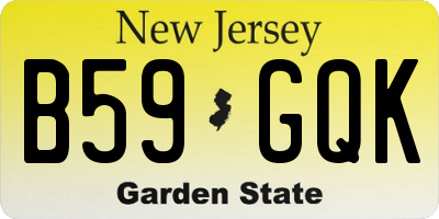 NJ license plate B59GQK