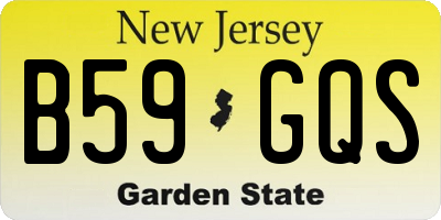 NJ license plate B59GQS