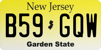 NJ license plate B59GQW