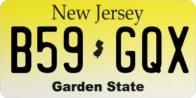 NJ license plate B59GQX