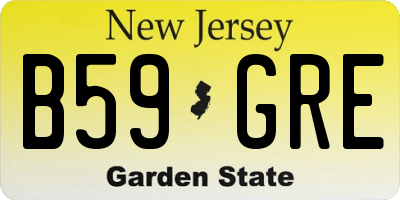 NJ license plate B59GRE