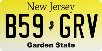 NJ license plate B59GRV