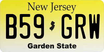 NJ license plate B59GRW