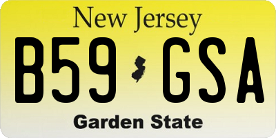 NJ license plate B59GSA