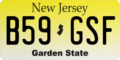 NJ license plate B59GSF