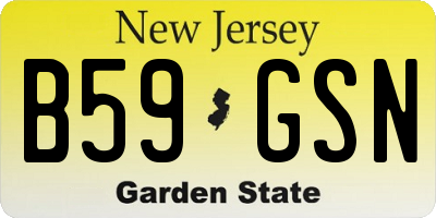 NJ license plate B59GSN