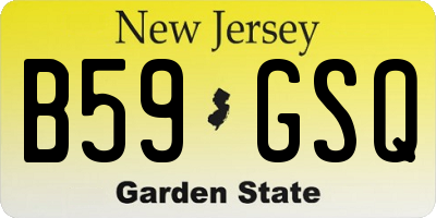 NJ license plate B59GSQ