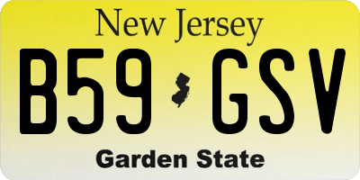 NJ license plate B59GSV