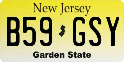 NJ license plate B59GSY