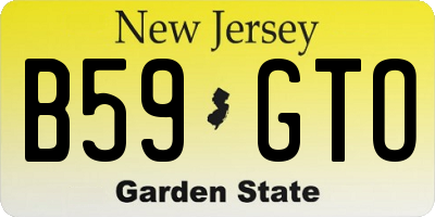 NJ license plate B59GTO