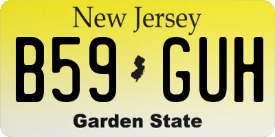 NJ license plate B59GUH