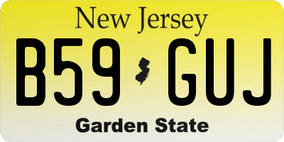NJ license plate B59GUJ