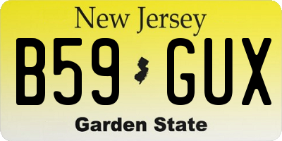 NJ license plate B59GUX