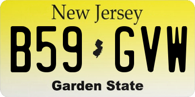 NJ license plate B59GVW