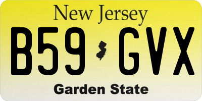 NJ license plate B59GVX