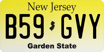NJ license plate B59GVY