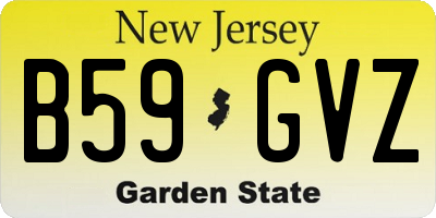 NJ license plate B59GVZ