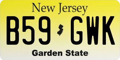 NJ license plate B59GWK