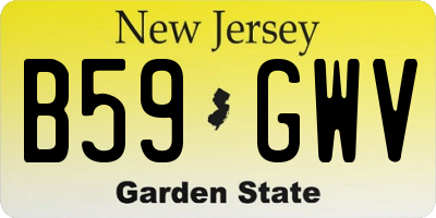NJ license plate B59GWV