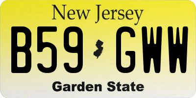 NJ license plate B59GWW