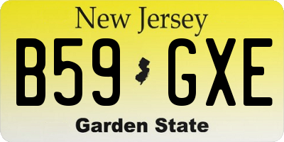 NJ license plate B59GXE
