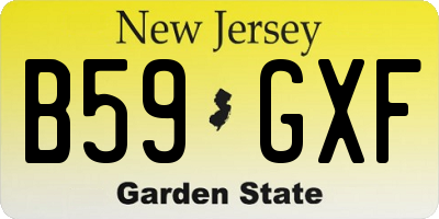 NJ license plate B59GXF