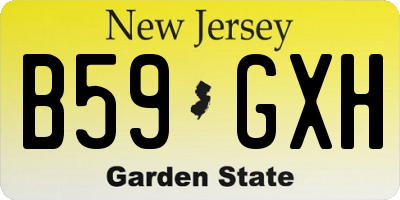 NJ license plate B59GXH