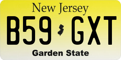 NJ license plate B59GXT