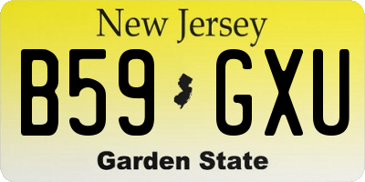 NJ license plate B59GXU