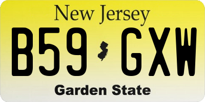 NJ license plate B59GXW