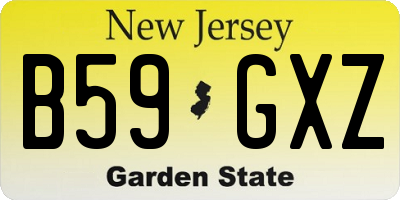 NJ license plate B59GXZ