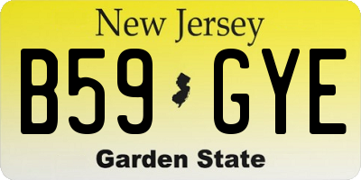 NJ license plate B59GYE