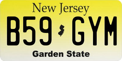 NJ license plate B59GYM